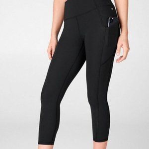 Fabletics Oasis PureLuxe Phone Pocket Capri Leggings Black
